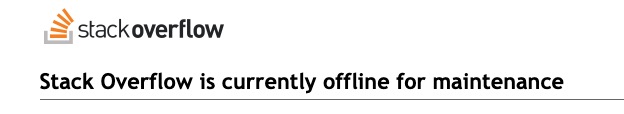 Stack Overflow is currently offline for maintenance.