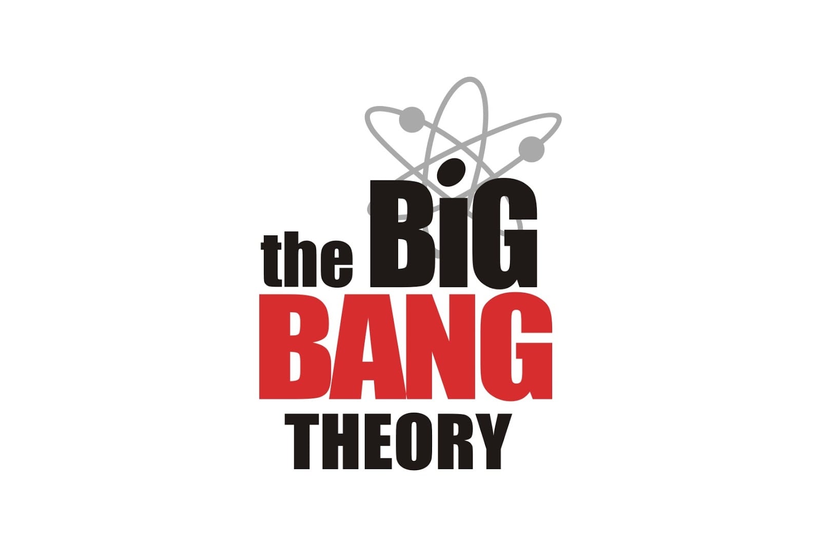 The Big Bang Theory TV show logo with a helix shape looming above.